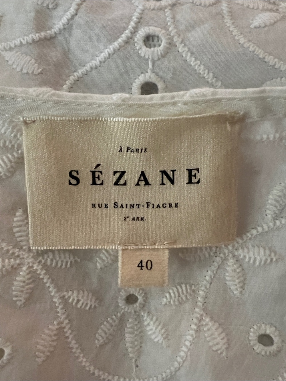 Sezane White Eyelet Button Tank Top - Picture 7 of 8
